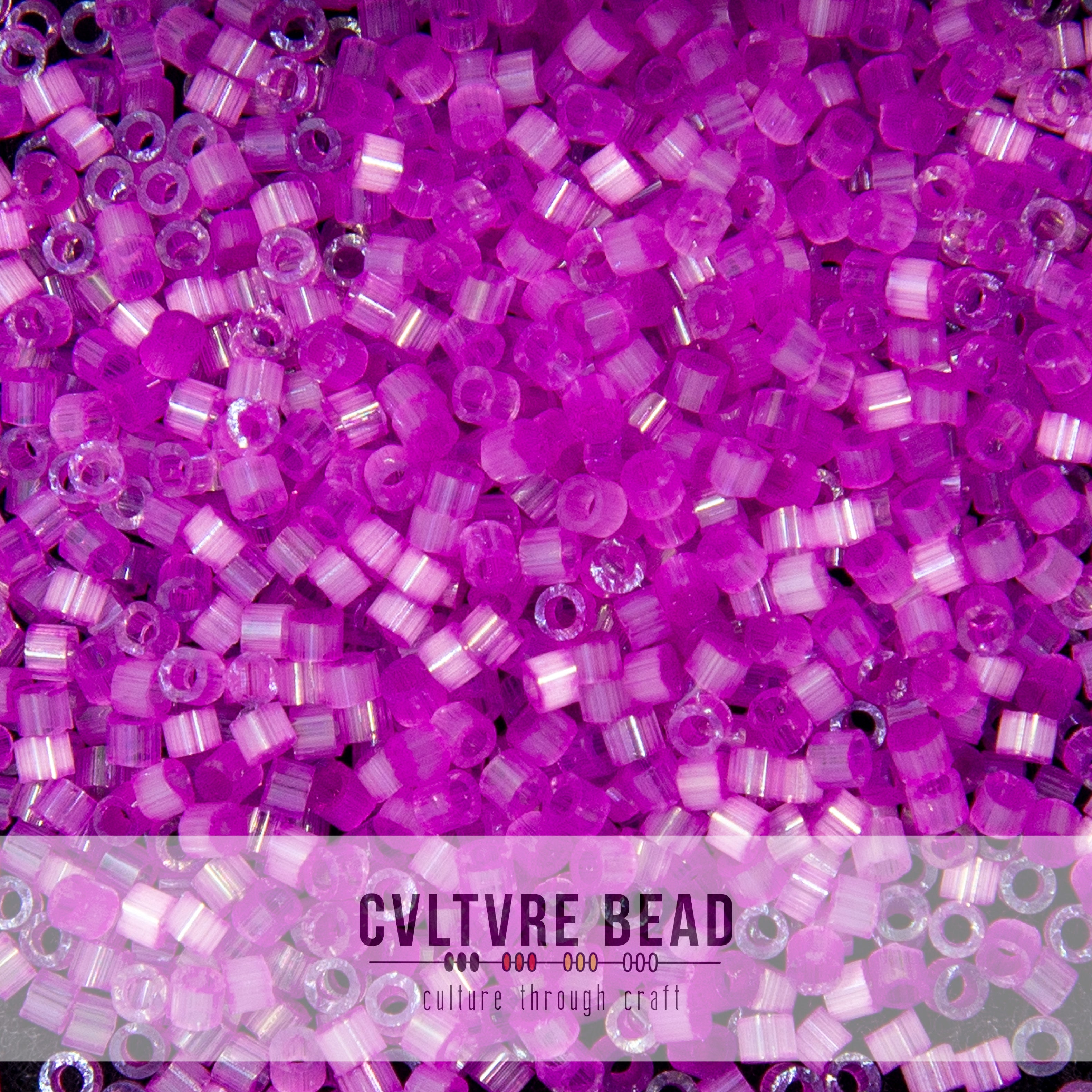 11/0 Silk Satin Fuchsia Dyed - Miyuki Delica - 7.2 gram tube